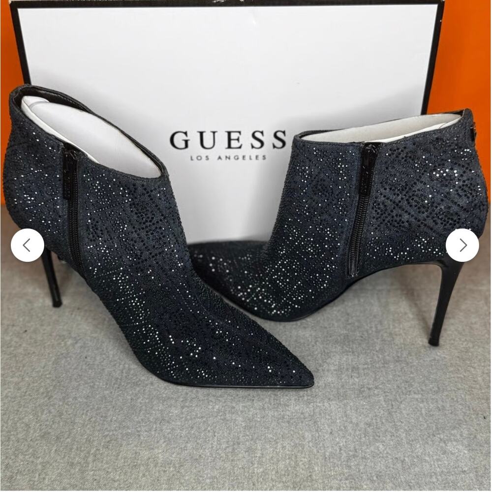 Guess Fazzie 4 in. Heel Bootie Ombre Black Sparkle Size 7 M